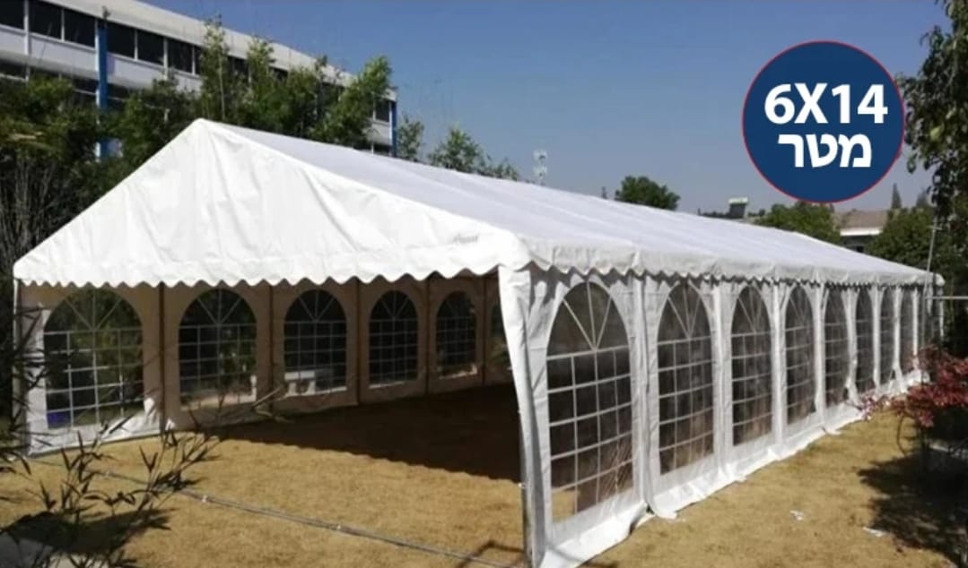אוהל קונסטרוקציה ברזל בגודל 14×6 מטר 